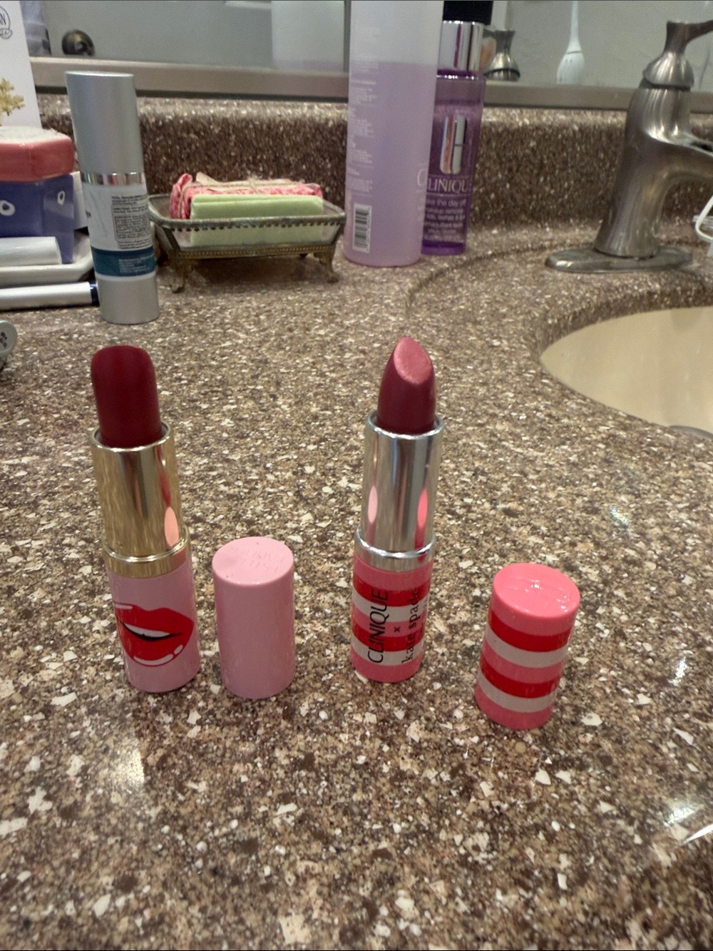 Clinique Pink Lipstick Duo — Deep Rose & Soft Mauve